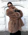 Shawl Collar Faux Fur Coat