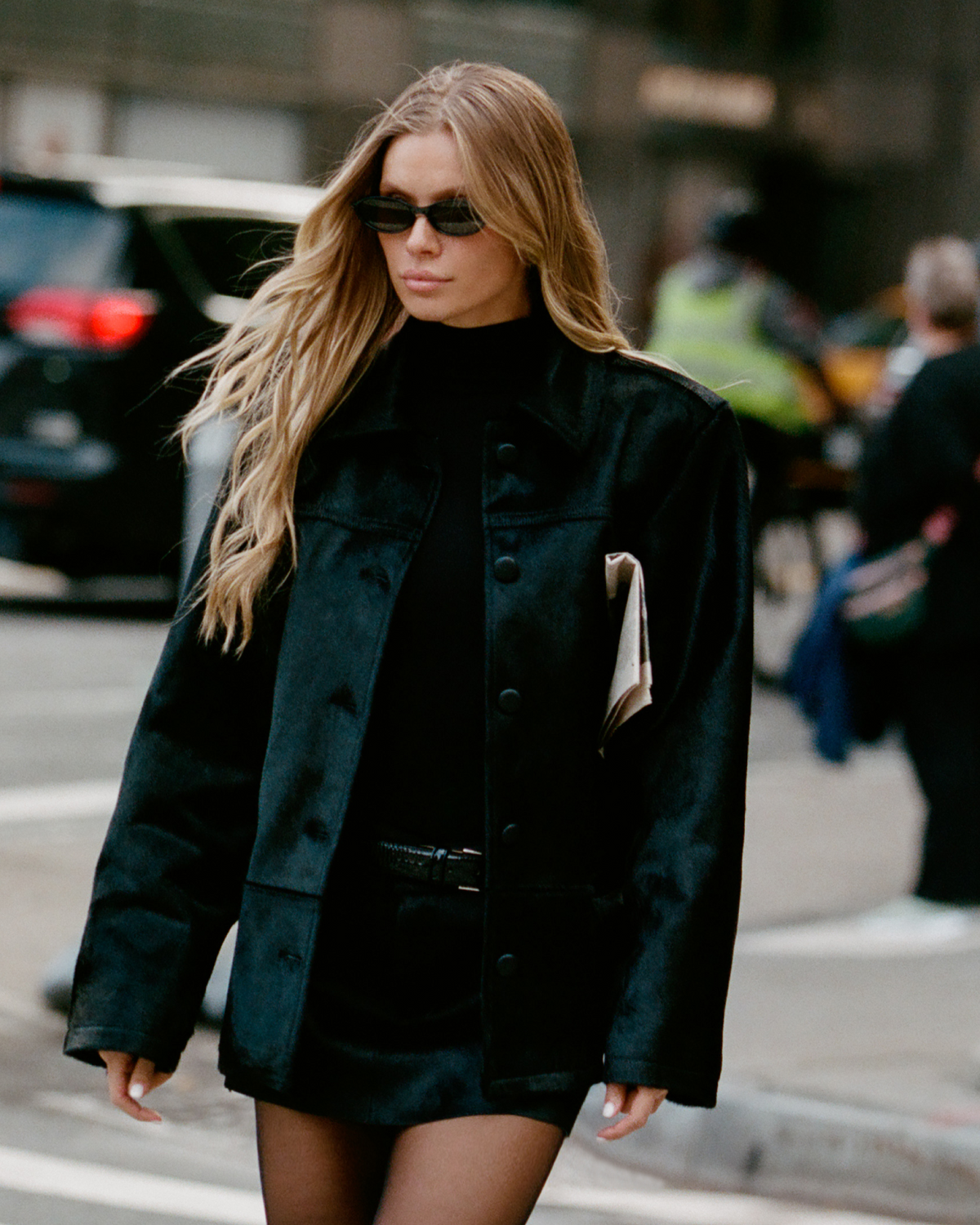 Pony Hair Button Front Jacket