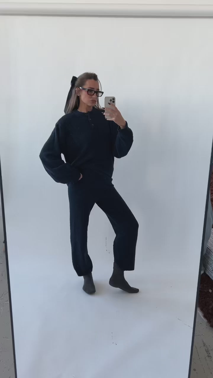 Oversized Henley Sweater